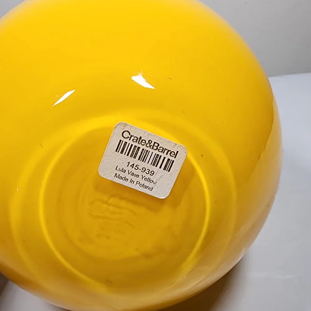 Modern Yellow Globe Ceramic Vase